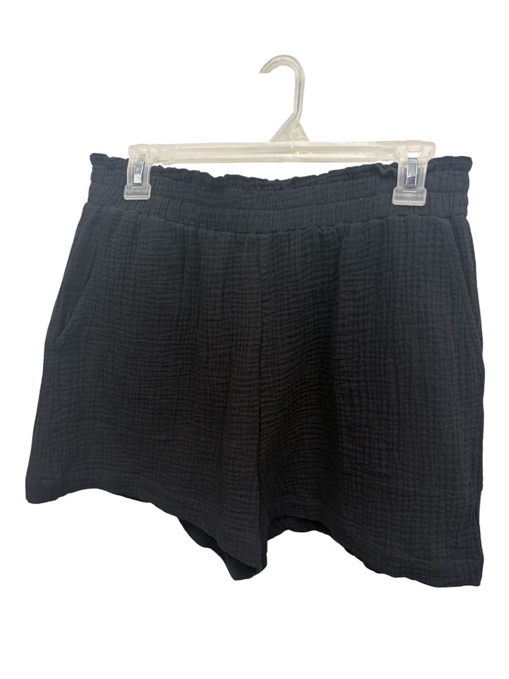 Aqua Del Mar black gauze Cotton shorts L